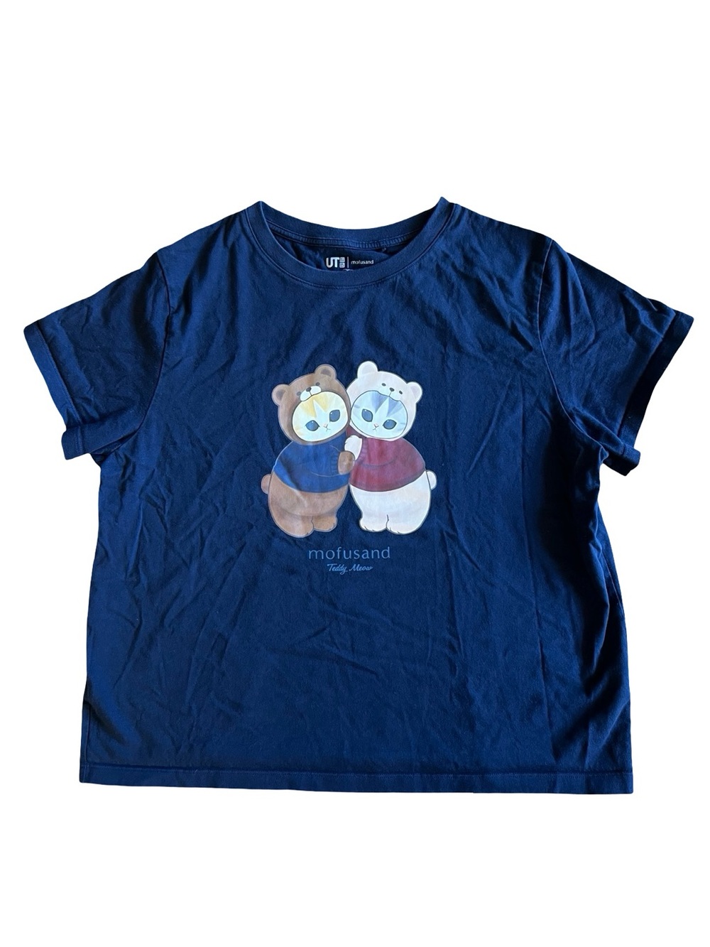 MOFUSAND x UT Teddy Meow Kittens Bears Women’s XL Graphic Shirt Kawaii Cute Soft